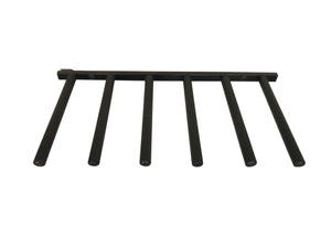 Wall mounted vertical surfboard racks powder coated black to hold 6 boards